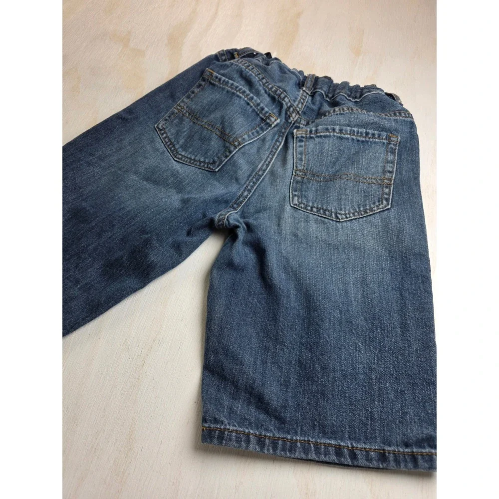 Childrens Place Boys Denim Shorts Size 10 Medium Wash Blue Adjustable Waist Y2K